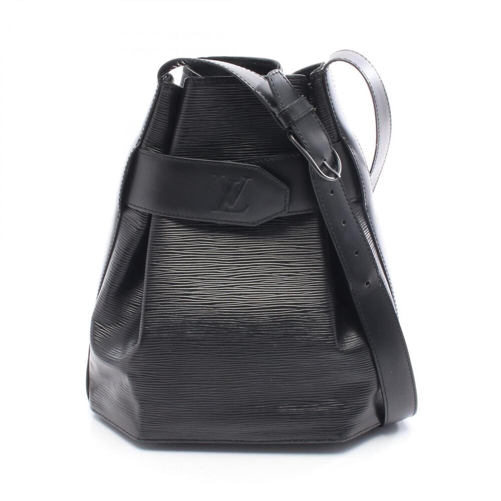 Louis Vuitton Sac Depaule Shoulder Bag Leather Epi Black